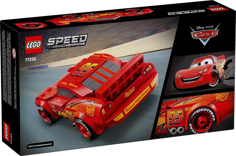 LEGO Speed Champions Rayo McQueen 77255 caja 9+ años coche rojo 14cm con rayo amarillo número 95
