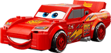 LEGO Speed Champions Rayo McQueen 77255 vista lateral rojo con rayo amarillo, alerón y bajos detallados

