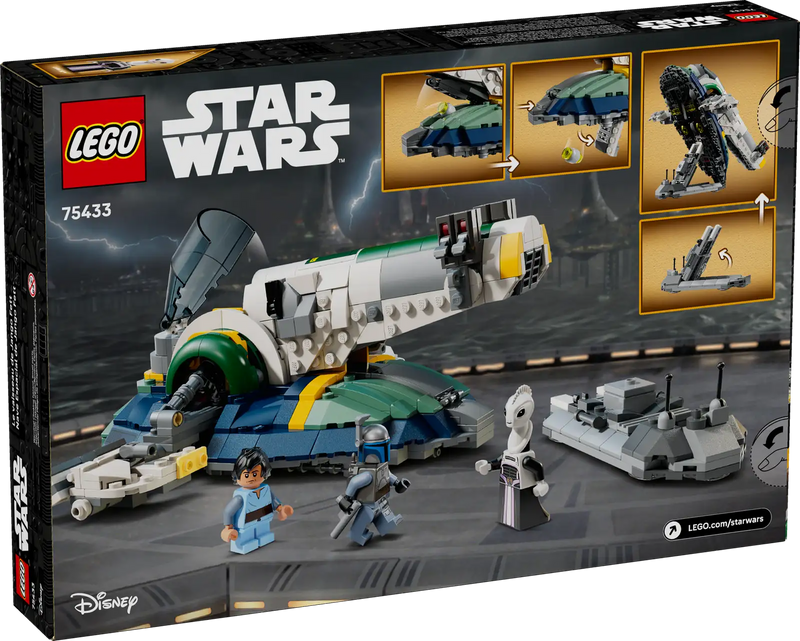LEGO Star Wars 75433 Nave Estelar de Jango Fett - Caja del set de construcción de 707 piezas con Jango Fett y minifiguras
