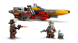 LEGO Star Wars 75437 speeder amarillo completo con Cobb Vanth, Cad Bane, casco Boba Fett y armas
