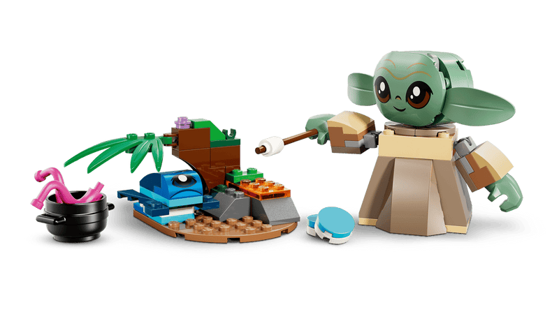 LEGO Star Wars 75443 figura Grogu articulada con chimenea, olla tentáculos, rana azul y catapulta
