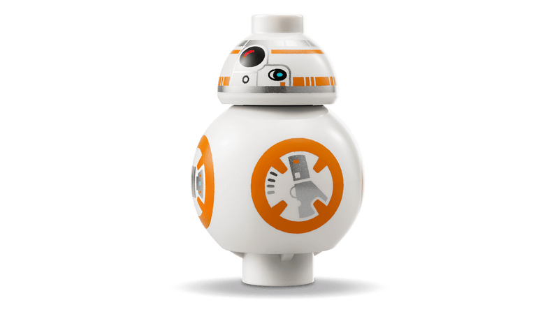 LEGO Star Wars 75452 BB-8 droide blanco naranja con cabeza giratoria, detalles auténticos y antenas
