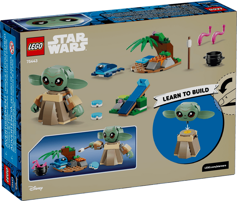 LEGO Star Wars Hogar Grogu 75443 caja 4+ años con Baby Yoda articulado, rana, catapulta y accesorios
