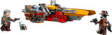 LEGO Star Wars Speeder 75437 vista lateral con aletas ajustables, compartimento oculto y minifiguras
