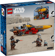 LEGO Star Wars Speeder Cobb Vanth 75437 caja con vehículo amarillo, minifiguras y accesorios Mandalorian
