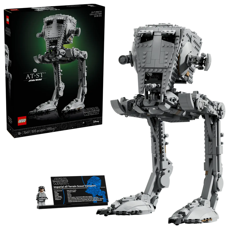 LEGO Star Wars Ultimate Collector Series Caminante AT-ST 75417 - Maqueta de 1513 piezas con patas articuladas, cabina detallada y cañones ajustables
