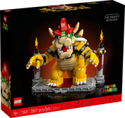 LEGO Super Mario El Poderoso Bowser 71411 figura construible articulada con plataforma de combate y lanzador de bolas de fuego

