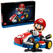 LEGO Super Mario Mario Kart 72037 con Mario articulado en Kart estándar y base dinámica para exposición
