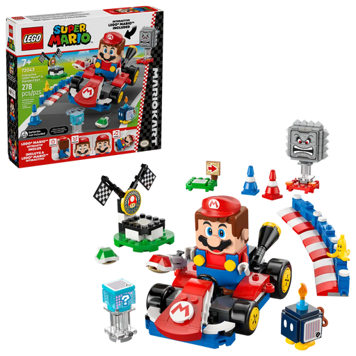 LEGO Super Mario Mario Kart 72043 - Set de 278 piezas con figura interactiva de LEGO Mario, Kart Estándar y circuito construible
