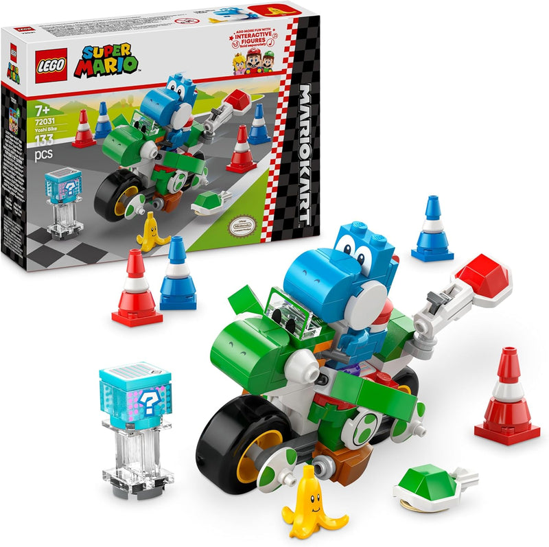 LEGO Super Mario Moto Yoshi 72031 con figura de Yoshi Azul Claro, set de 133 piezas Mario Kart para niños de 7 años en adelante
