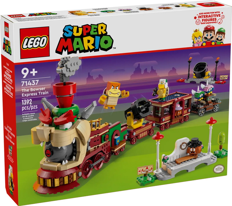 LEGO Super Mario Tren Expreso Bowser 71437 set completo con locomotora dresina estaciones y 6 figuras Nintendo

