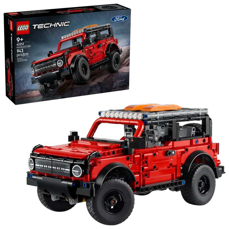 LEGO Technic 42213 Ford Bronco - Caja de la maqueta todoterreno con suspensión y motor V6 para niños 9+
