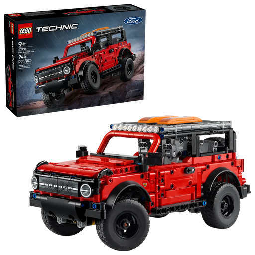 LEGO Technic 42213 Ford Bronco - Caja de la maqueta todoterreno con suspensión y motor V6 para niños 9+
