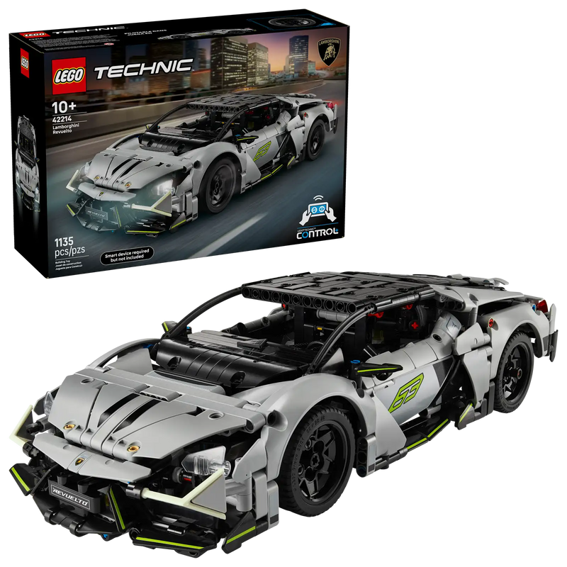 LEGO Technic 42214 Lamborghini Revuelto - Caja del superdeportivo teledirigido con luces y batería recargable
