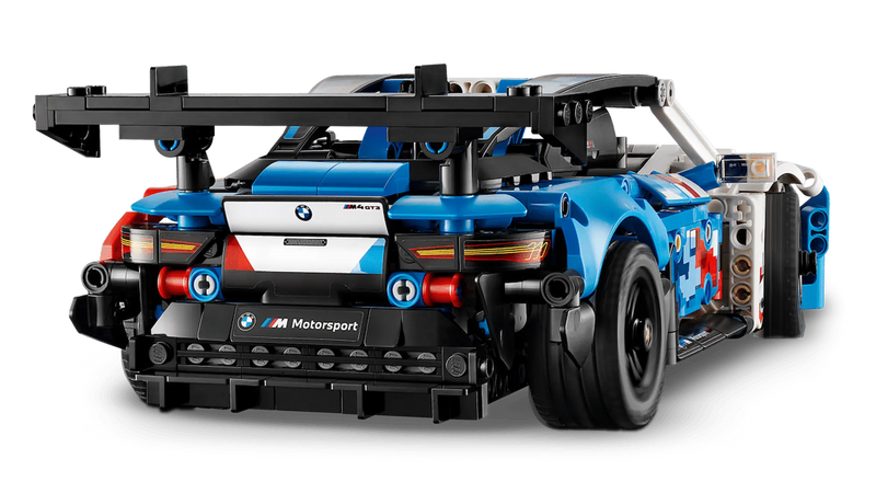 LEGO Technic 42226 BMW M4 GT3 EVO vista trasera azul rojo
