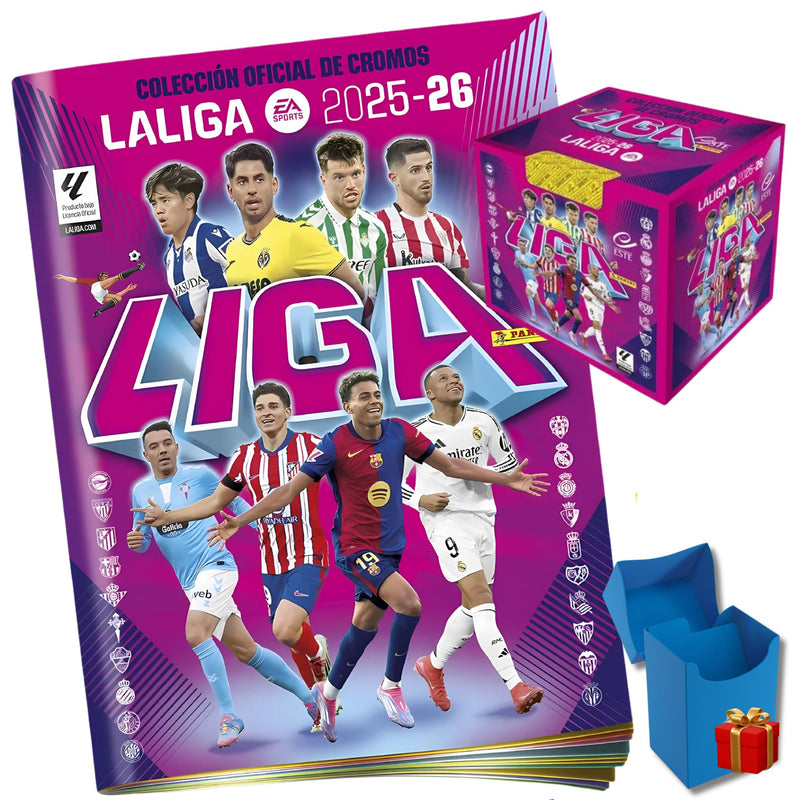 Pack Álbum + 50 Sobres + Deckbox Panini Liga Este 2025/26 - Colección Completa LaLiga EA Sports
