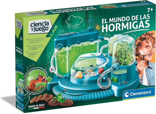 La ciudad de las hormigas CLEMENTONI - Kit científico educativo con hábitat transparente para observar colonias de hormigas, ideal para niños a partir de 7 años
