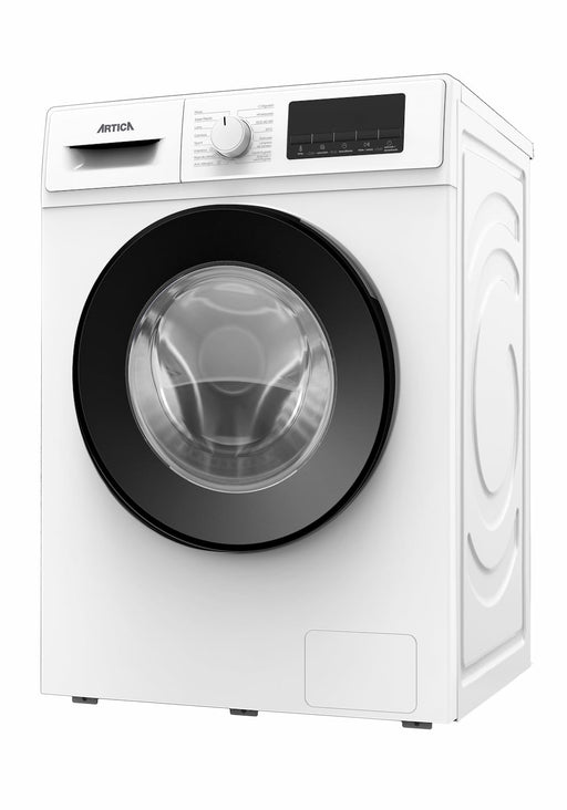 Lavadora blanca ARTICA modelo AL10K1430A con puerta de carga frontal, pantalla digital incorporada, 10 kilos de capacidad y centrifugado de 1400 revoluciones por minuto, ideal para familias numerosas
