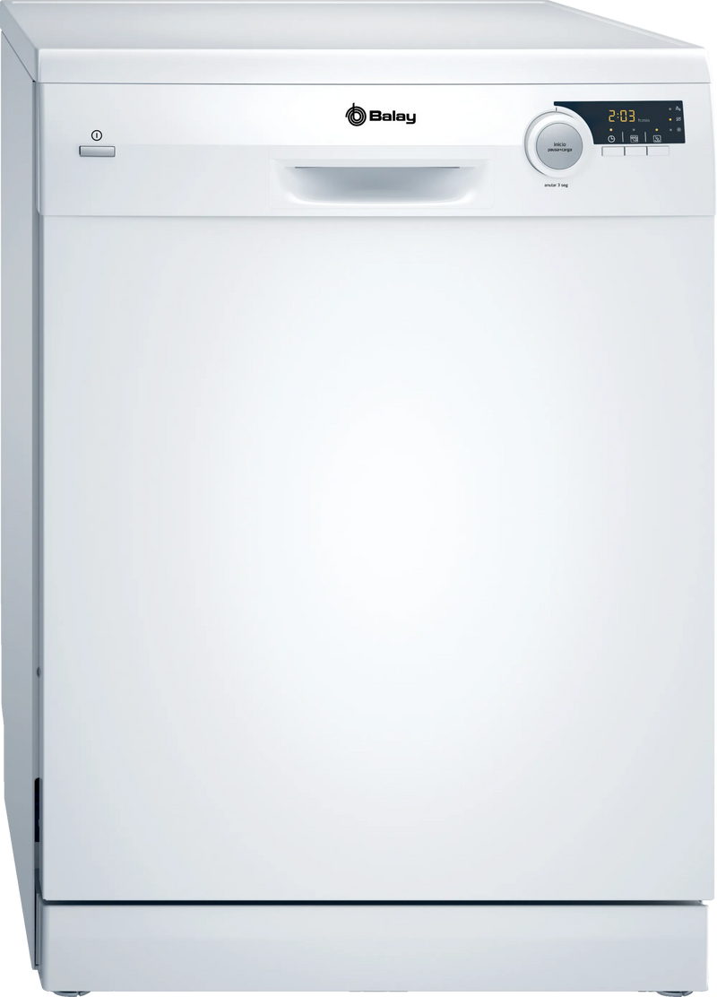 Lavavajillas Balay 3VS506BP blanco de libre instalación, 12 servicios, clase E, con puerta frontal y panel de mandos integrado, diseño elegante para cocinas modernas
