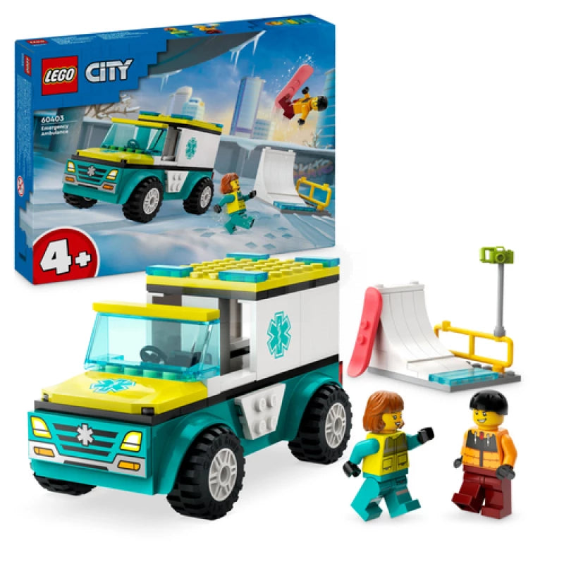 Lego City Ambulancia de Emergencias y Chico con Snowboard (60403)