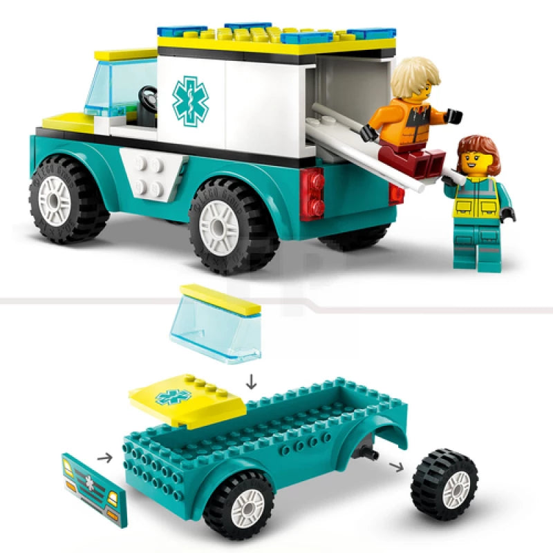 Lego City Ambulancia de Emergencias y Chico con Snowboard (60403)