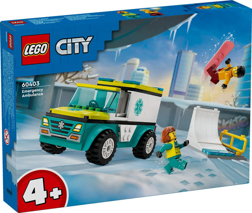 Lego City Ambulancia de Emergencias y Chico con Snowboard (60403)