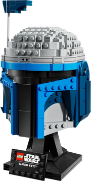 LEGO Star Wars Casco de Jango Fett 75408 terminado sobre soporte