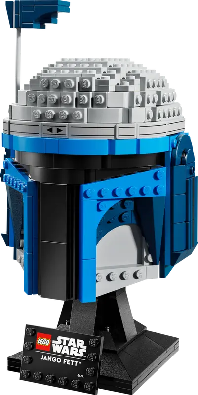 LEGO Star Wars Casco de Jango Fett 75408 terminado sobre soporte