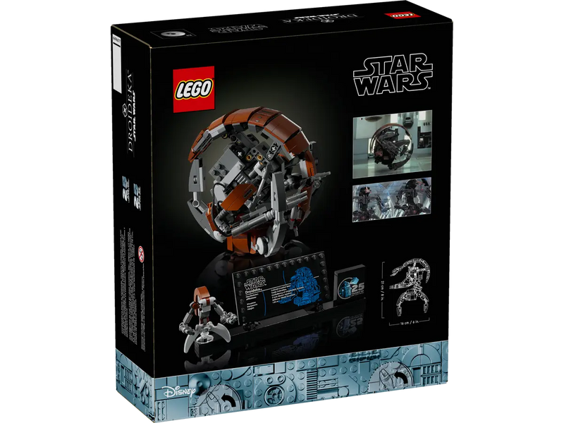 Caja del set LEGO Star Wars Droideka 75381 con ilustración del droide armado