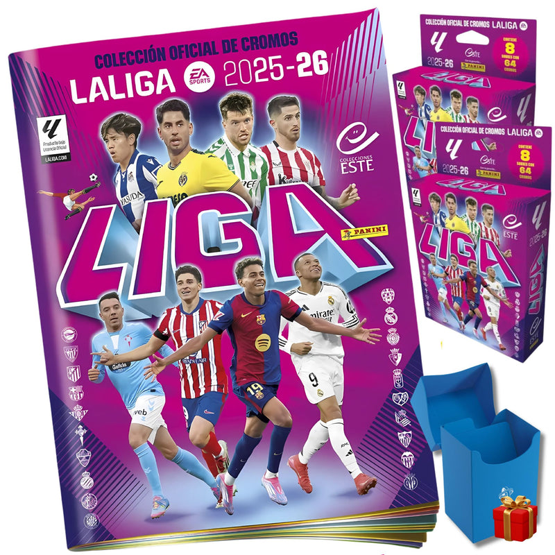 Pack Álbum + 16 Sobres + Deckbox Panini Liga Este 2025/26
