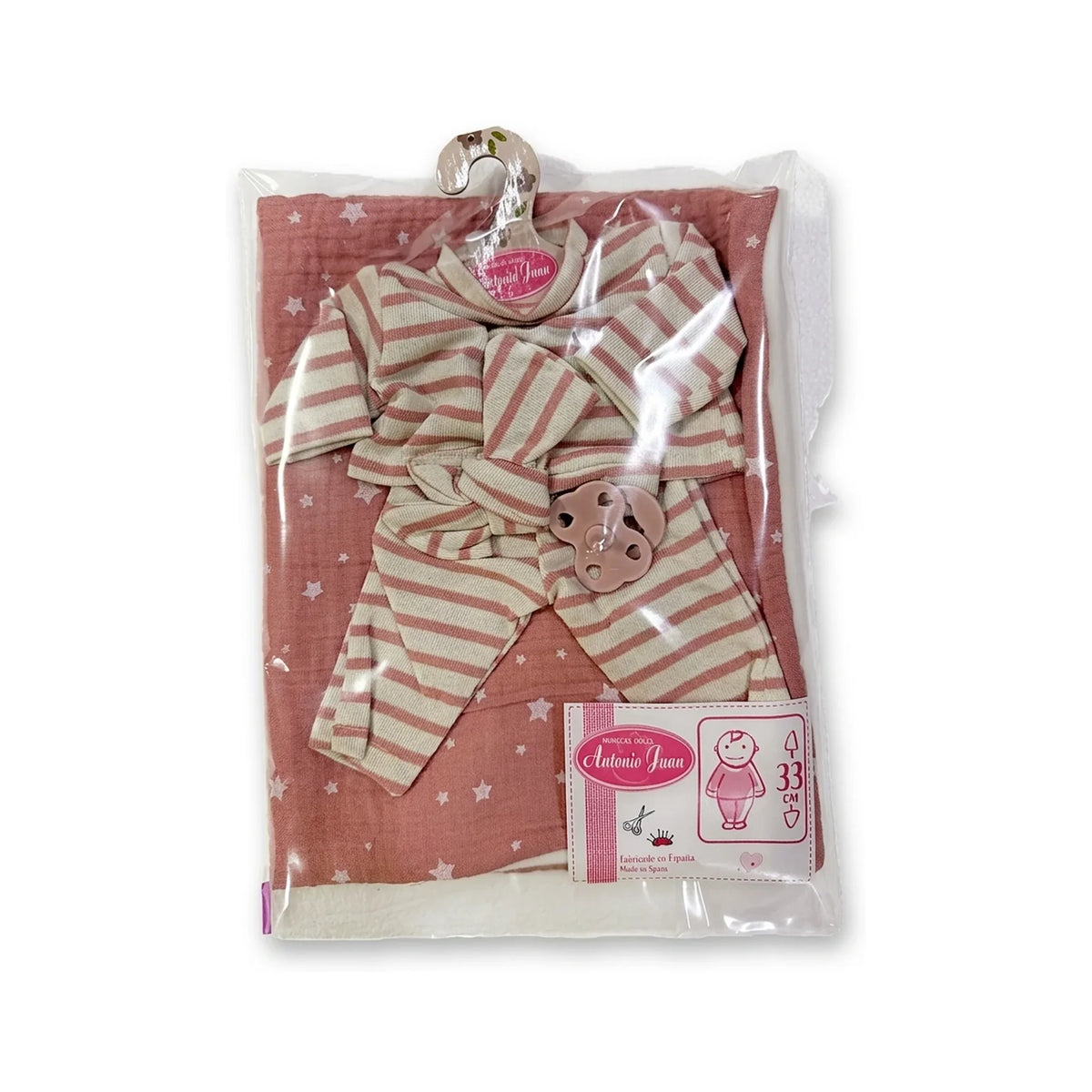 Conjunto rayas rosa y manta estrellas 33cm Antonio Juan · 91033-45 ...