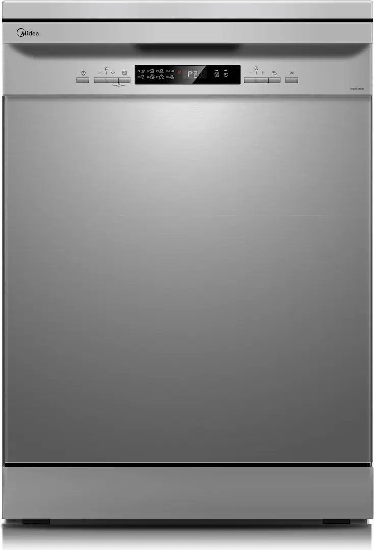 Midea MFD60S210S-1 lavavajillas 60 cm silver vista frontal con panel de control y display LCD
