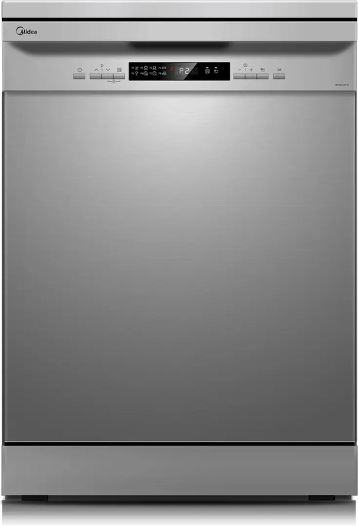 Midea MFD60S210S-1 lavavajillas 60 cm silver vista frontal con panel de control y display LCD