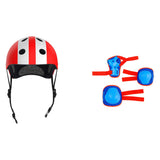 Pack Casco Infantil Moltó Rojo Estrella + Set de Protecciones Azul