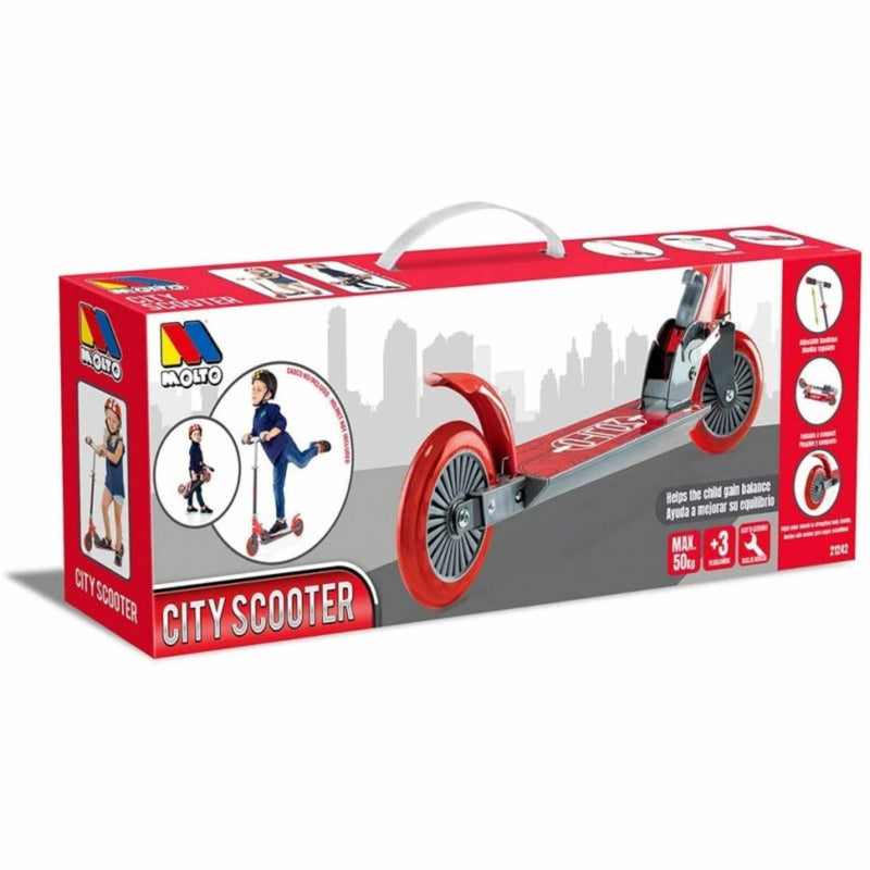 Patinete Moltó City Scooter Rojo - Movilidad Urbana Cómoda y Segura (24242)