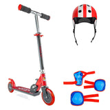Pack Patinete Moltó City Scooter Rojo + Casco + Protecciones