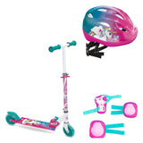 Pack Patinete Unicornio + Casco Unicornio + Protecciones