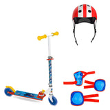 Pack Patinete Sonic + Casco Infantil + Protecciones