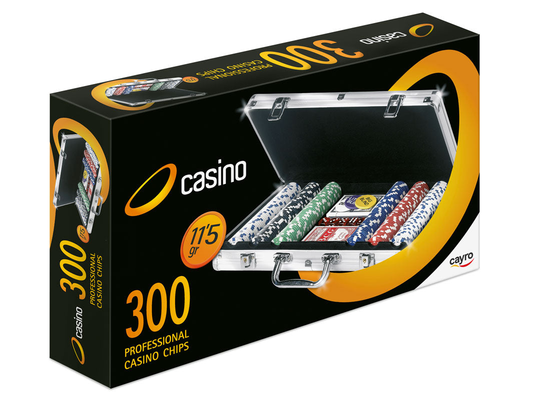 Caja del maletín de póker 300 fichas profesionales Cayro DR-300