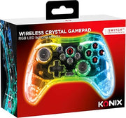Mando gaming KONIX compatible con PS4, Nintendo Switch y PC con iluminación LED RGB ajustable, joysticks analógicos de precisión y conectividad Bluetooth 5.0 o cable USB
