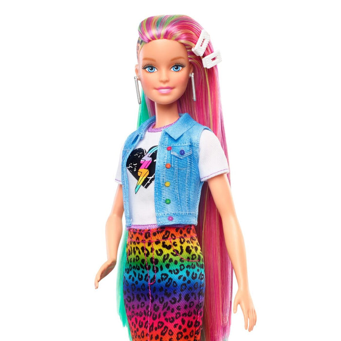 Mattel Barbie Mechas Arcoiris y Estilo Leopardo (GRN81)