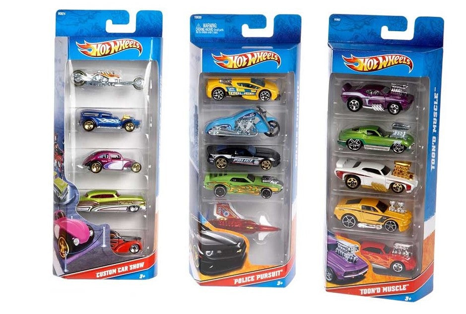 Mattel Hot Wheels Pack of 5 Vehicles (DJG23)