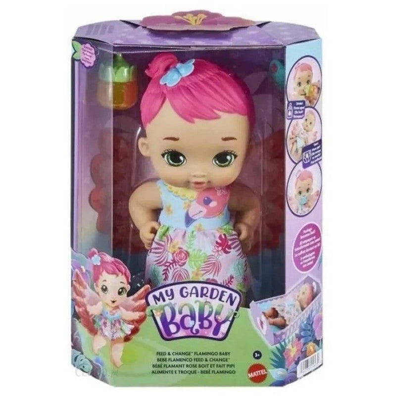 Mattel My Garden Baby Flamingo Rosa Bebe y Hace Pipí (HPD12)