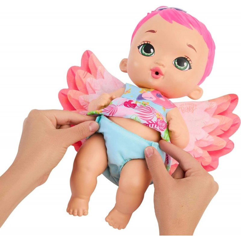 Mattel My Garden Baby Flamingo Rosa Bebe y Hace Pipí (HPD12)