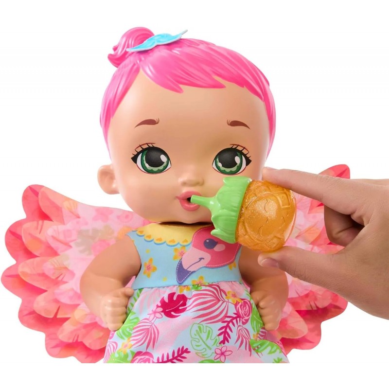 Mattel My Garden Baby Flamingo Rosa Bebe y Hace Pipí (HPD12)