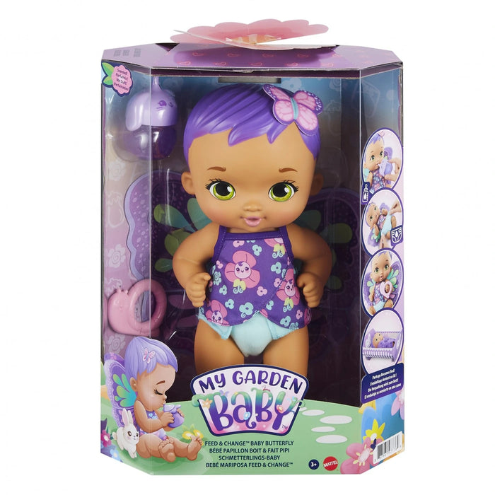 Mattel My Garden Baby Mariposa Bebe y Hace Pipí Pelo Purpura (GYP11)