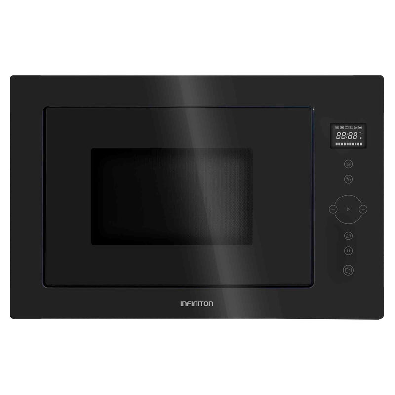 Microondas integrable Infiniton IMW-GBK25 con acabado negro.
