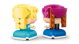 Mini Anna y Elsa LEGO estilo chibi con brazos móviles y bases azules