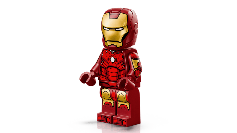 Minifigura LEGO Marvel 76344 Iron Man Mark 3 traje rojo dorado detallado con reactor ARC pecho
