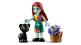 Minifigura Sally LEGO 43288 vestido retazos gatito negro cesta flor morada
